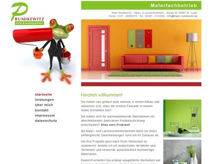 Webdesign Maler, Webseiten Maler, Webseiten Baugewerbe