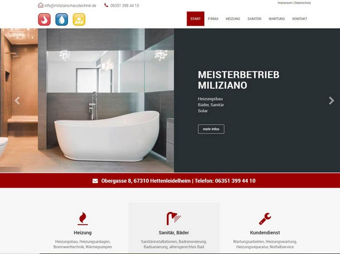Webdesign Sanitär/Bäder, Webseiten Heizungsbau