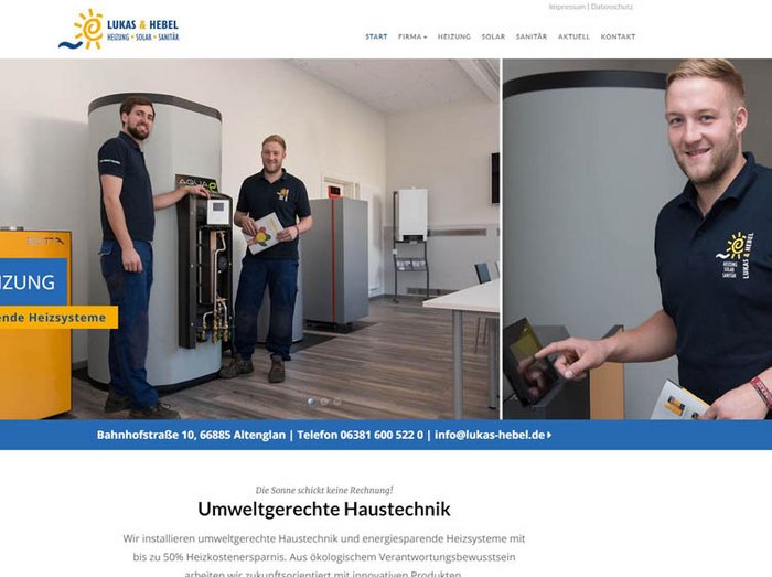 Webdesign Sanitär/Bäder, Webseiten Heizungsbau