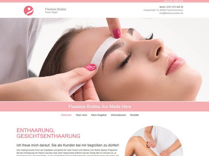 Webdesign Kosmetikstudio, Webseiten Kosmetikstudio