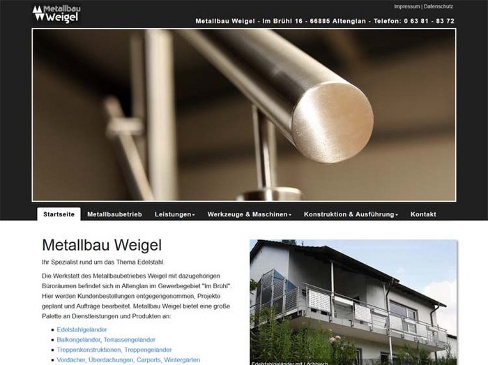 Webdesign Metallbau, Webseiten Metallbau