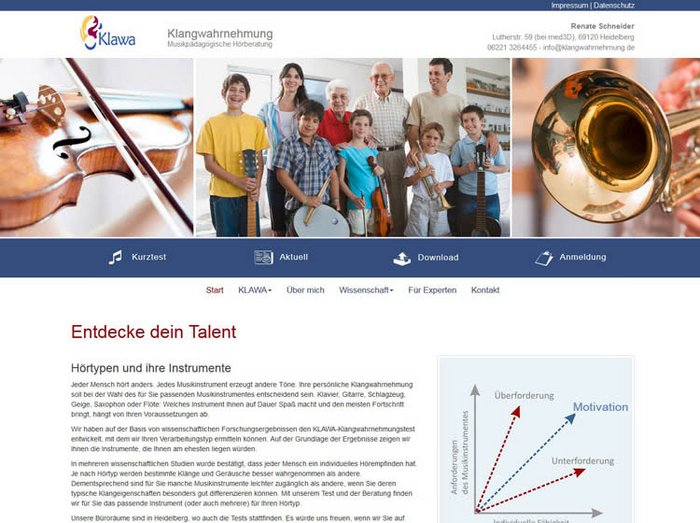 Webdesign Musikschule, Webseiten Musikschule