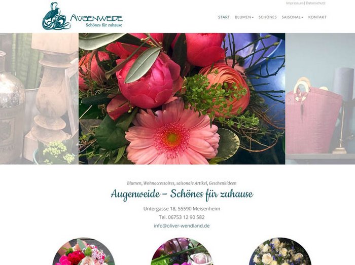 Webdesign Handel/Verkauf, Webseiten für Blumen/Wohnaccessoires